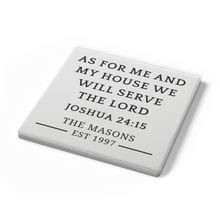 Load image into Gallery viewer, SCRIPTURE_STONE_COASTERS_GIFT_SET__CUST_SquareStoneCoaster_Angle_Mockup.png