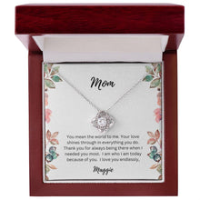 Load image into Gallery viewer, Mom Love Knot Necklace in Gift Box | CUSTOMIZABLE NAMES | 14K White Gold or 18K Yellow Gold
