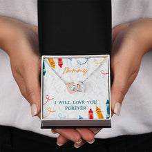 Load image into Gallery viewer, Mommy Interlocking Hearts Necklace in Gift Box | CUSTOMIZABLE | Stainless Steel & Rose Gold