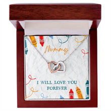 Load image into Gallery viewer, Mommy Interlocking Hearts Necklace in Gift Box | CUSTOMIZABLE | Stainless Steel & Rose Gold