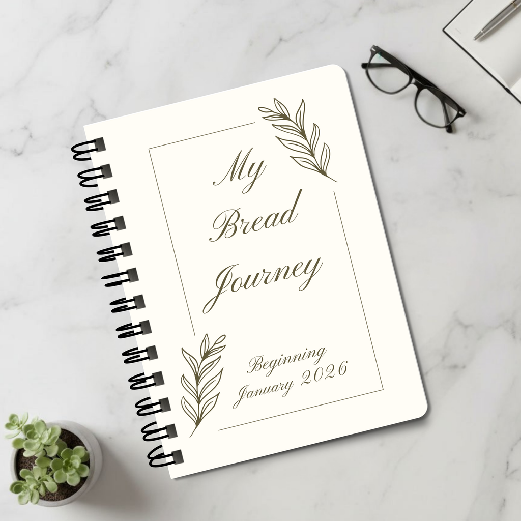 My Bread Journey Notebook Journal Gift for Fresh Milled or Sourdough Baker Personalized