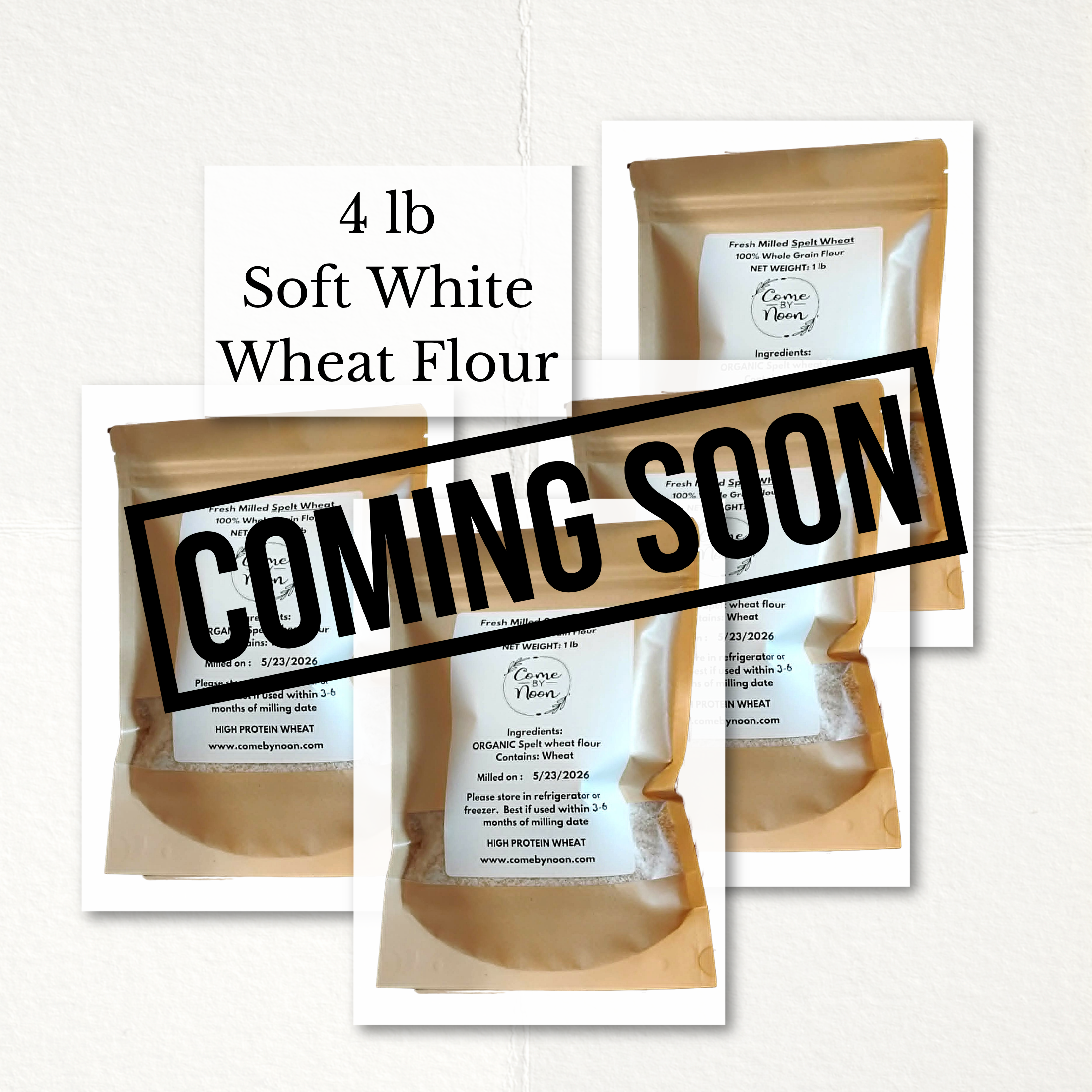 Fresh Milled Soft White Whole Wheat Flour | 4 LB | ORGANIC NON-GMO | FREE SHIPPING