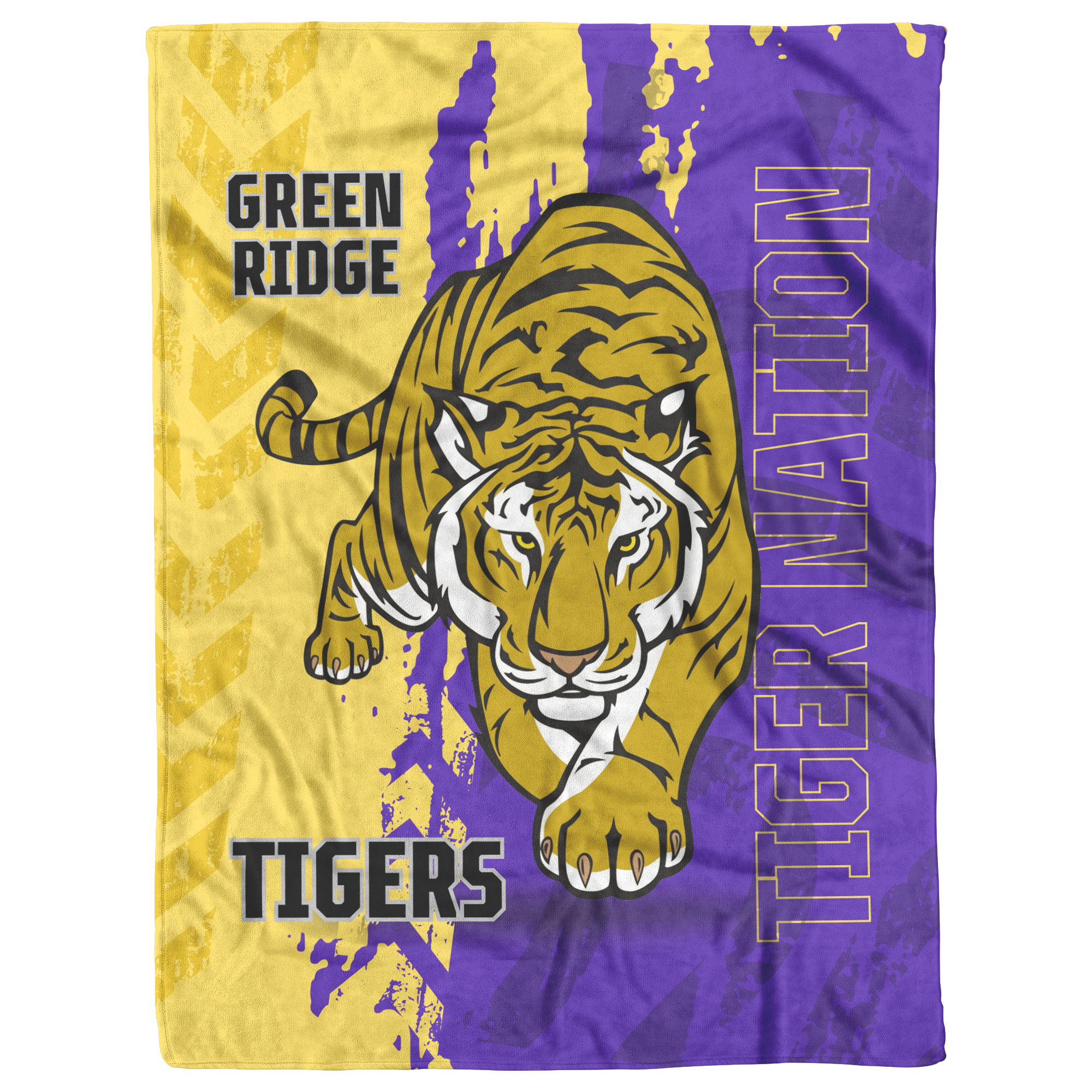 Green Ridge Tigers Blanket: Fleece or Sherpa Fleece with 3 Size Options