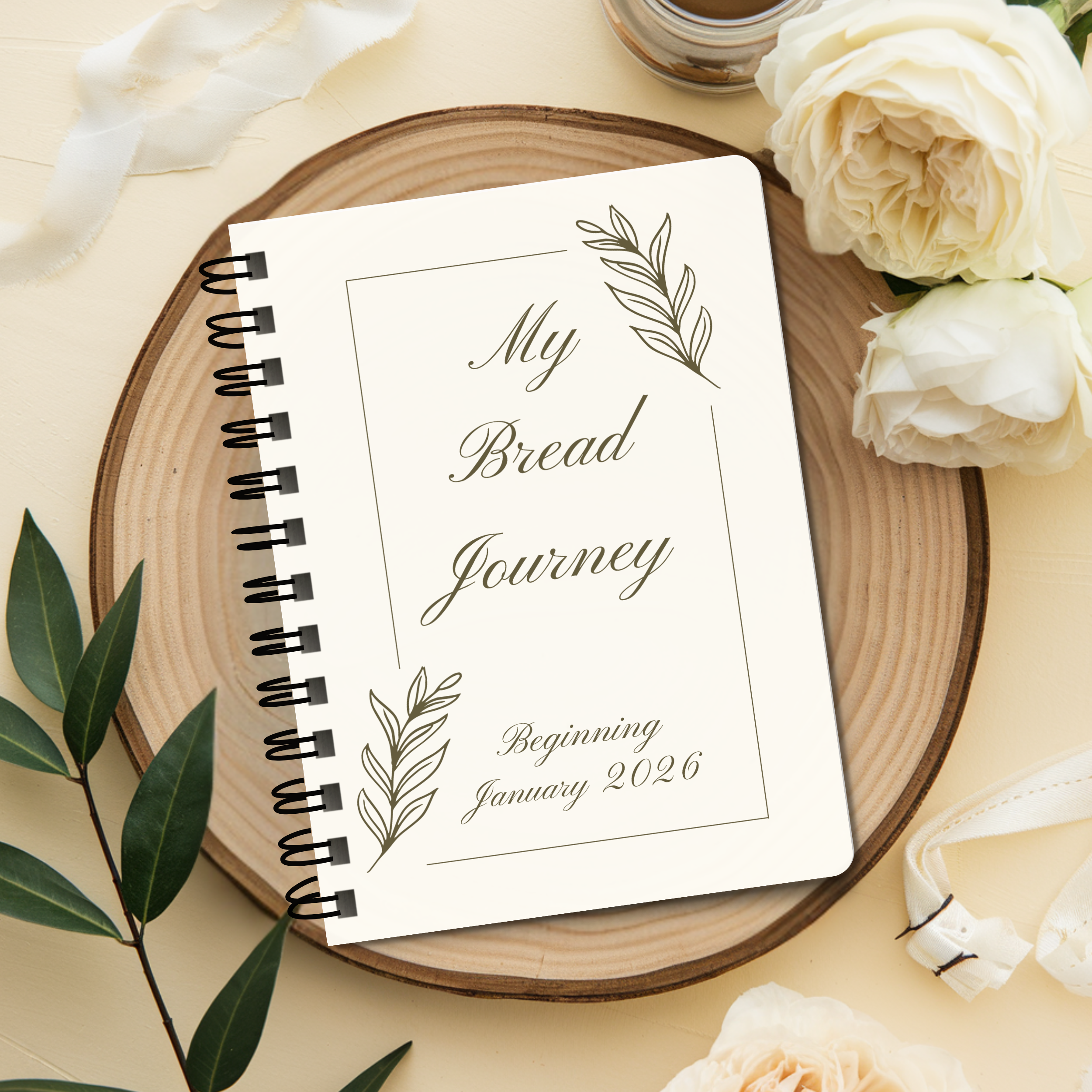 My Bread Journey Notebook Journal Gift for Fresh Milled or Sourdough Baker Personalized