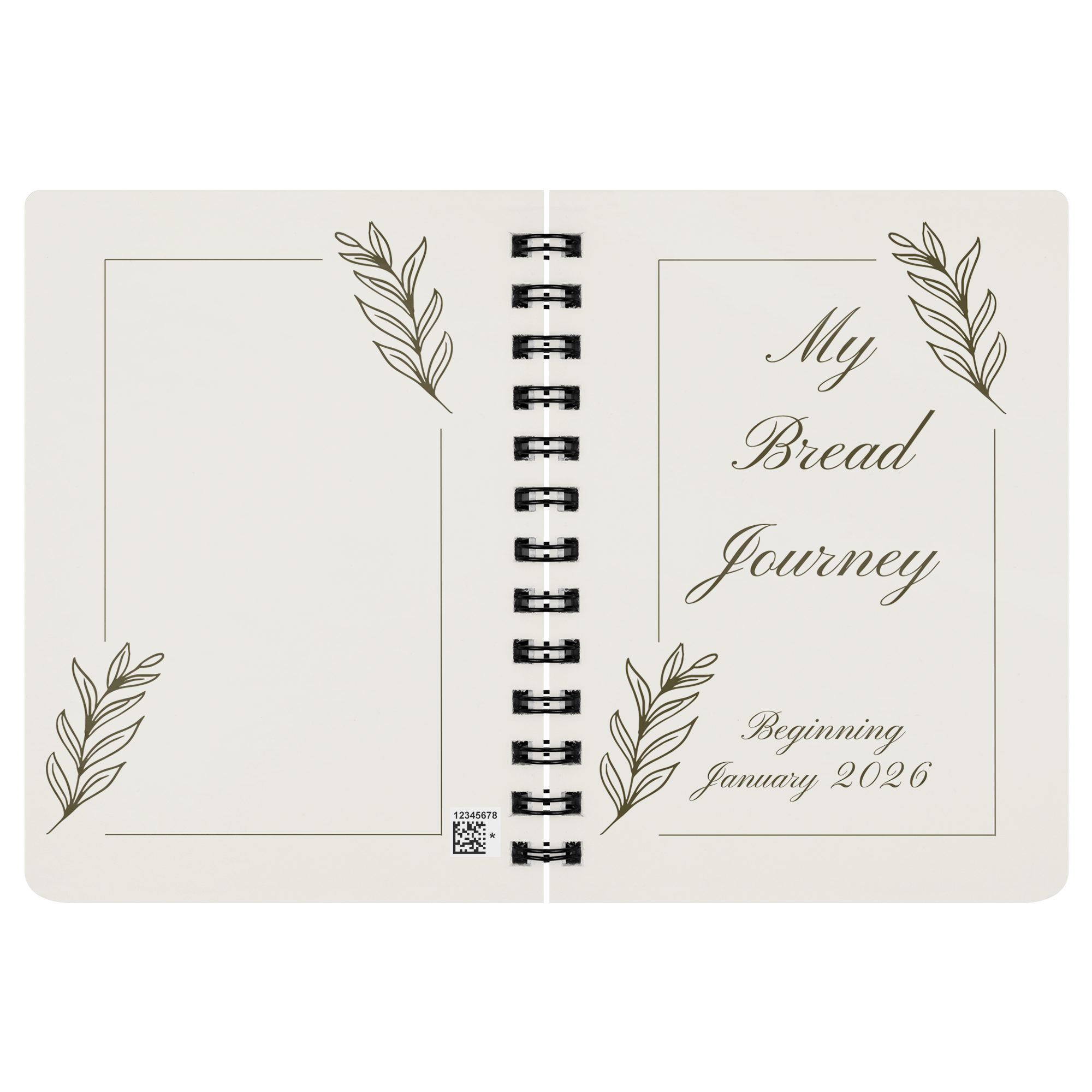 My Bread Journey Notebook Journal Gift for Fresh Milled or Sourdough Baker Personalized