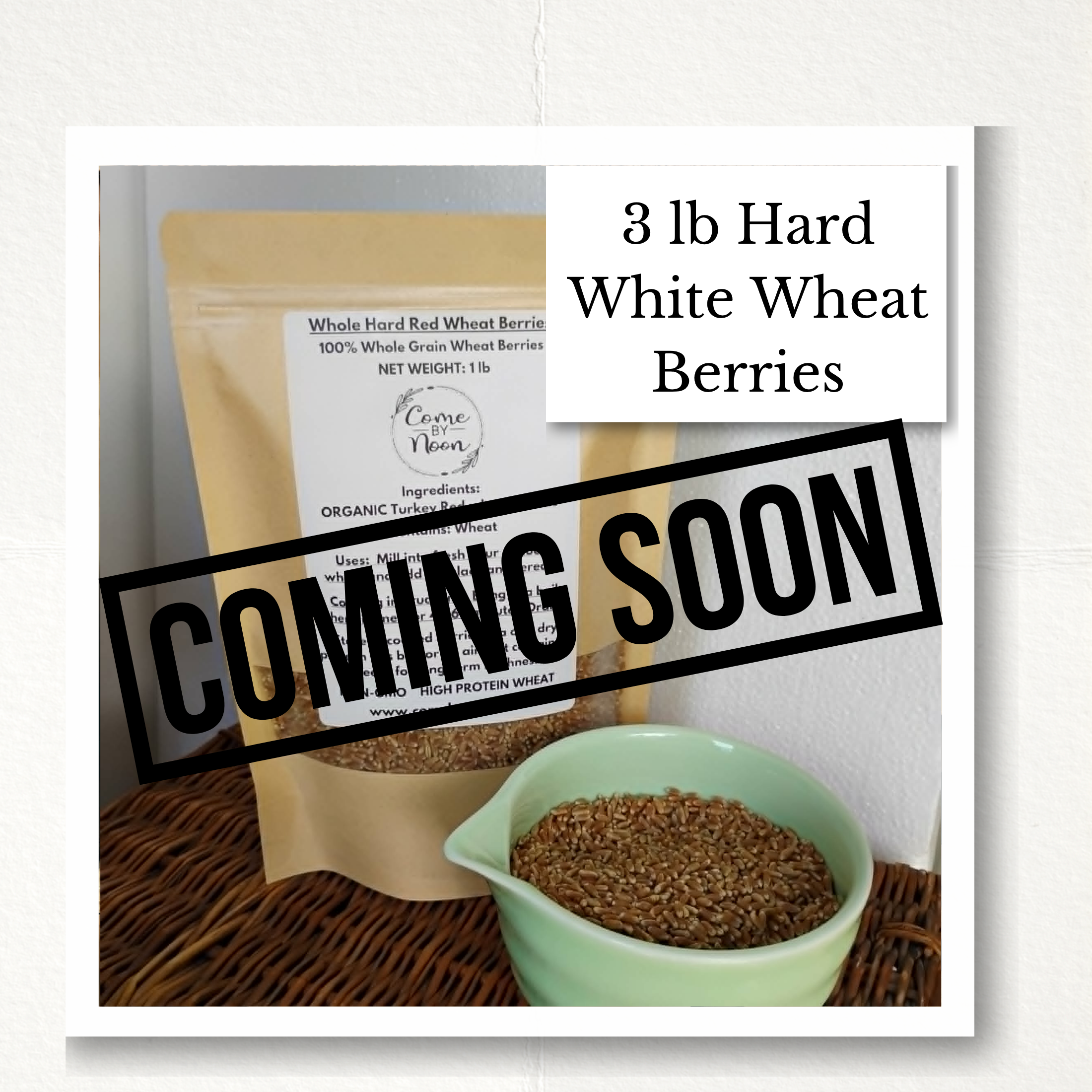 3 lb Hard White Wheat Berries - FREE SHIPPING