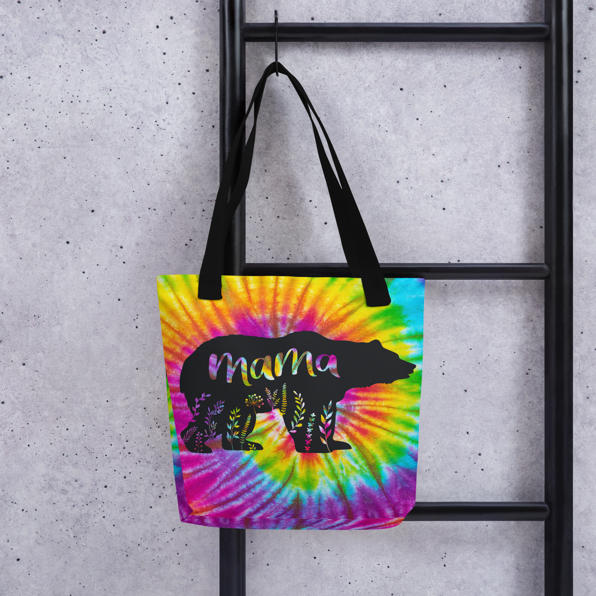 Mama Bear Tye Dye Tote Bag | 15x15 | FREE SHIPPING