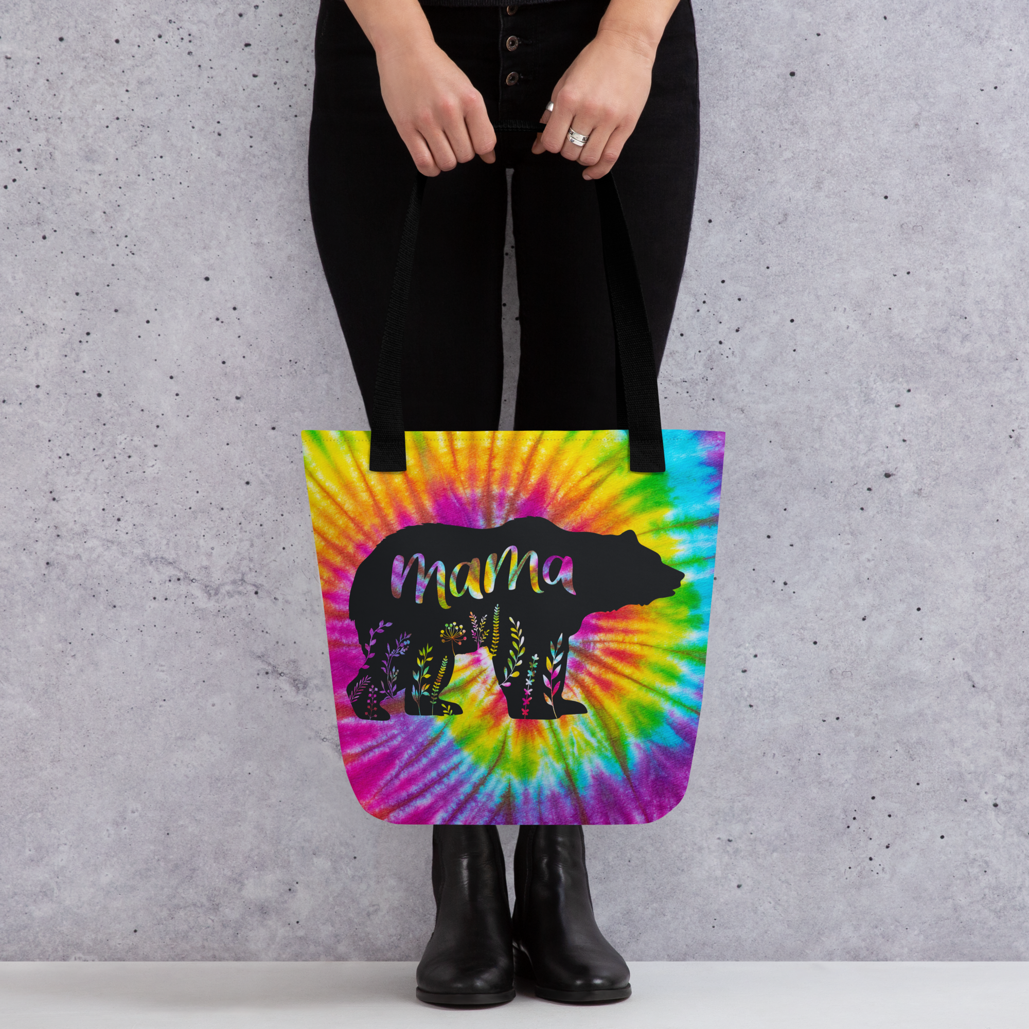 Mama Bear Tye Dye Tote Bag | 15x15 | FREE SHIPPING