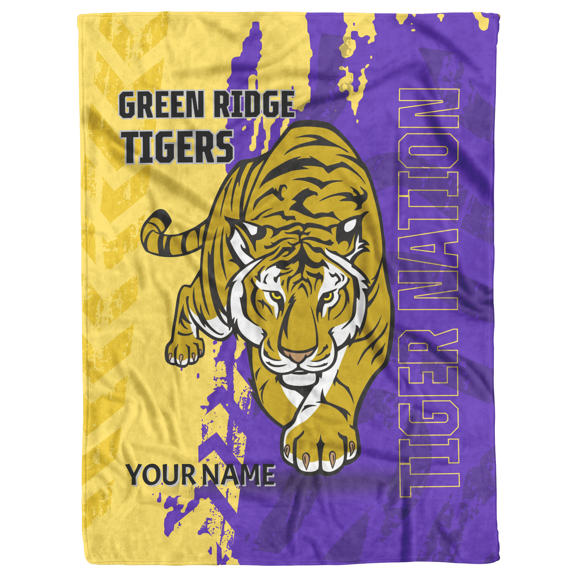 CUSTOMIZED Green Ridge Tigers Blanket: Fleece or Sherpa Fleece with 3 Size Options