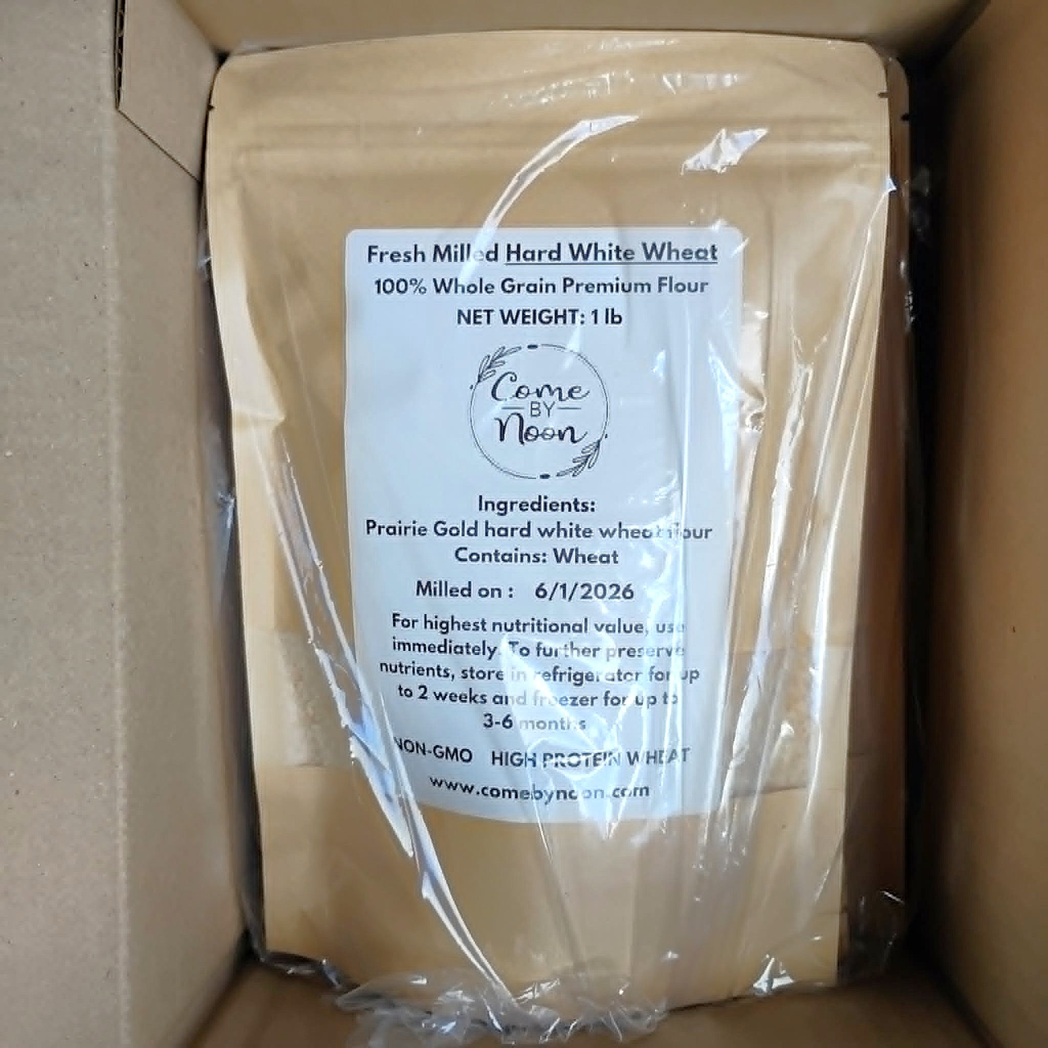 flour in shipping box
