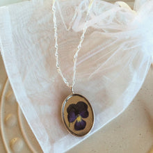 Load image into Gallery viewer, Purple Pansie Flower Necklace- Handmade
