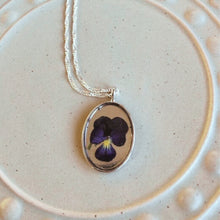 Load image into Gallery viewer, Purple Pansie Flower Necklace- Handmade
