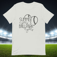 Load image into Gallery viewer, Summer Nights &amp; Ballpark Lights T-shirt | 4 Colors | FREE SHIPPING
