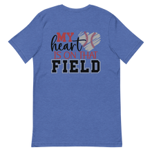 Load image into Gallery viewer, My Heart Is On That Field Customized Baseball T-shirt | 3 Colors | Front/Back | FREE SHIPPING
