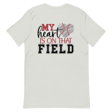 Load image into Gallery viewer, My Heart Is On That Field Customized Baseball T-shirt | 3 Colors | Front/Back | FREE SHIPPING
