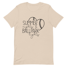 Load image into Gallery viewer, Summer Nights &amp; Ballpark Lights T-shirt | 4 Colors | FREE SHIPPING
