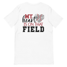 Load image into Gallery viewer, My Heart Is On That Field Customized Baseball T-shirt | 3 Colors | Front/Back | FREE SHIPPING
