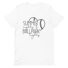 Load image into Gallery viewer, Summer Nights &amp; Ballpark Lights T-shirt | 4 Colors | FREE SHIPPING
