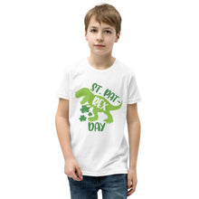 Load image into Gallery viewer, St Pat-Rex Day Youth T-Shirt | 2 Colors | FREE SHIPPING | FREE Game Downloads
