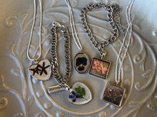 Load image into Gallery viewer, Purple Pansie Flower Necklace- Handmade
