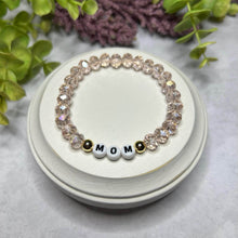 Load image into Gallery viewer, Mom bracelet with pink beads
