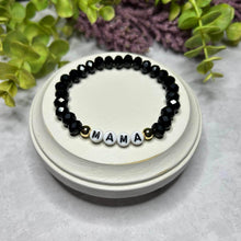 Load image into Gallery viewer, Mama bracelet with black beads
